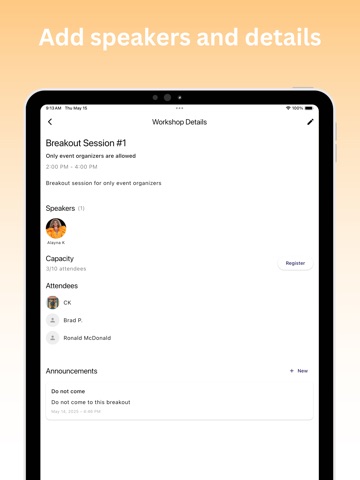 Gatheroo iPad screenshot