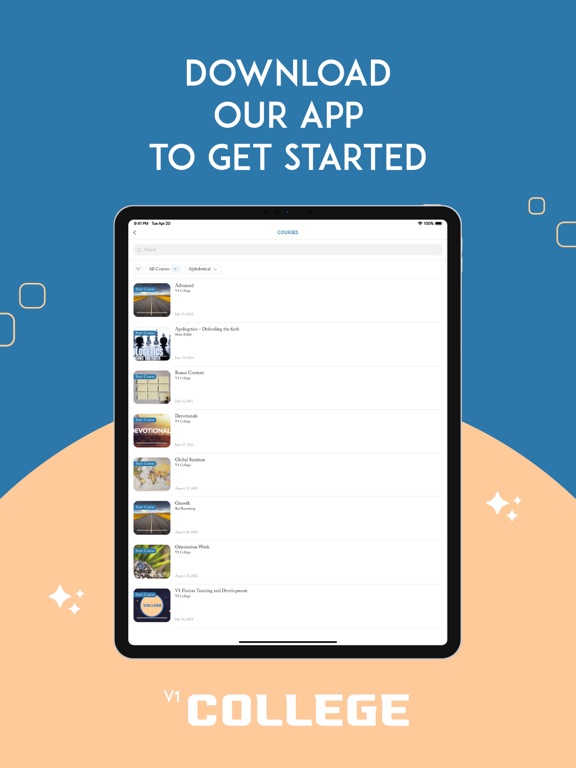 V1 College iPad screenshot 3 - Education app