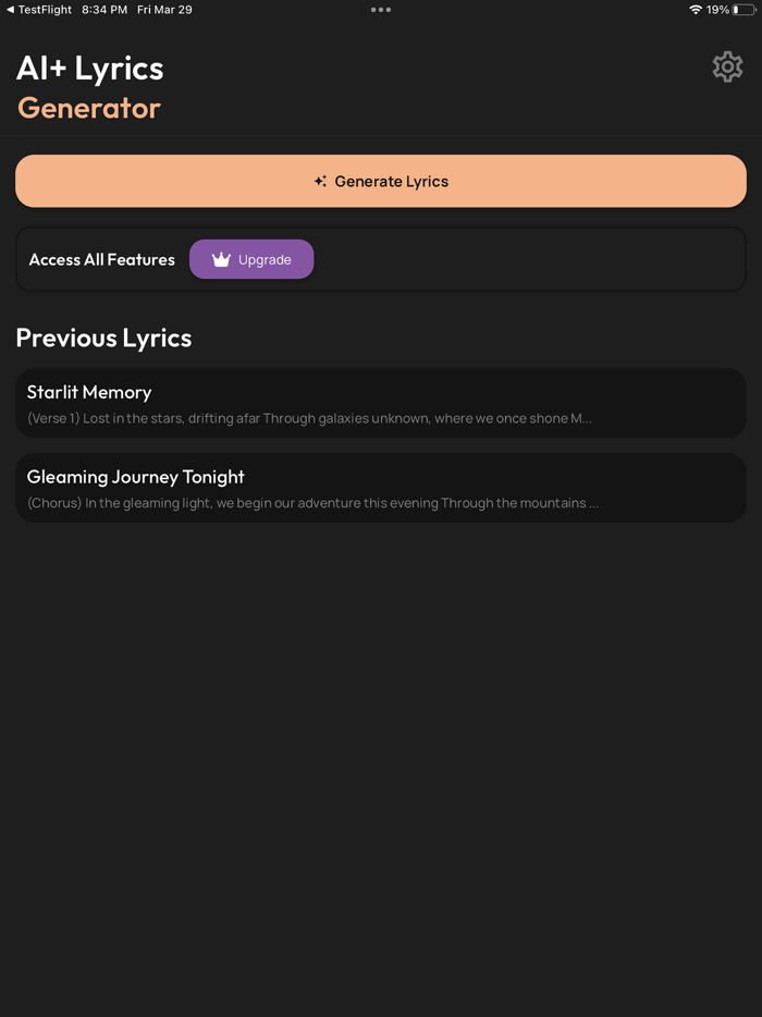 AI Lyrics App