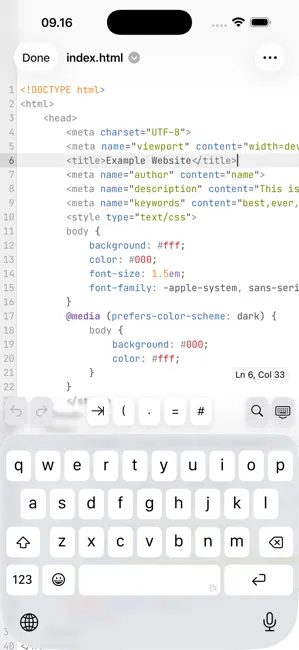 Runestone Text Editor iPhone screenshot 1