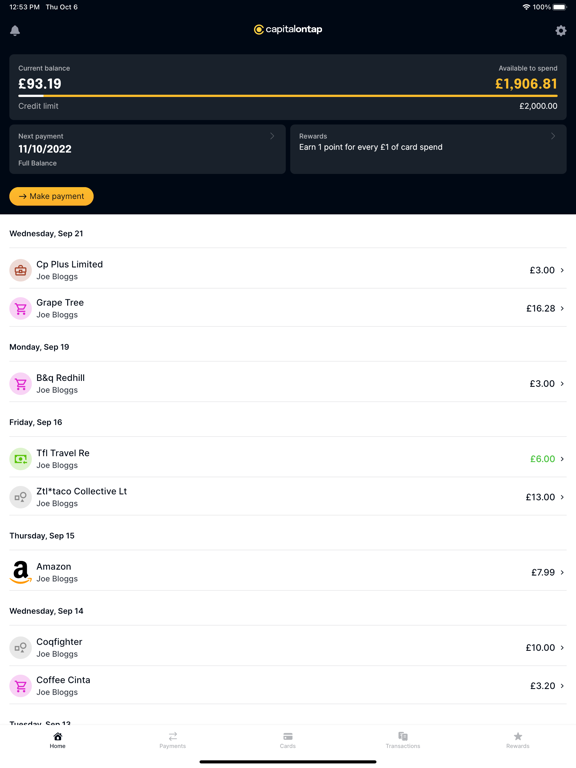 Capital on Tap iPad screenshot 2