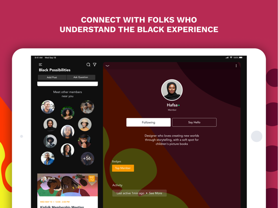 Black Possibilities iPad screenshot 1 - Social Networking app