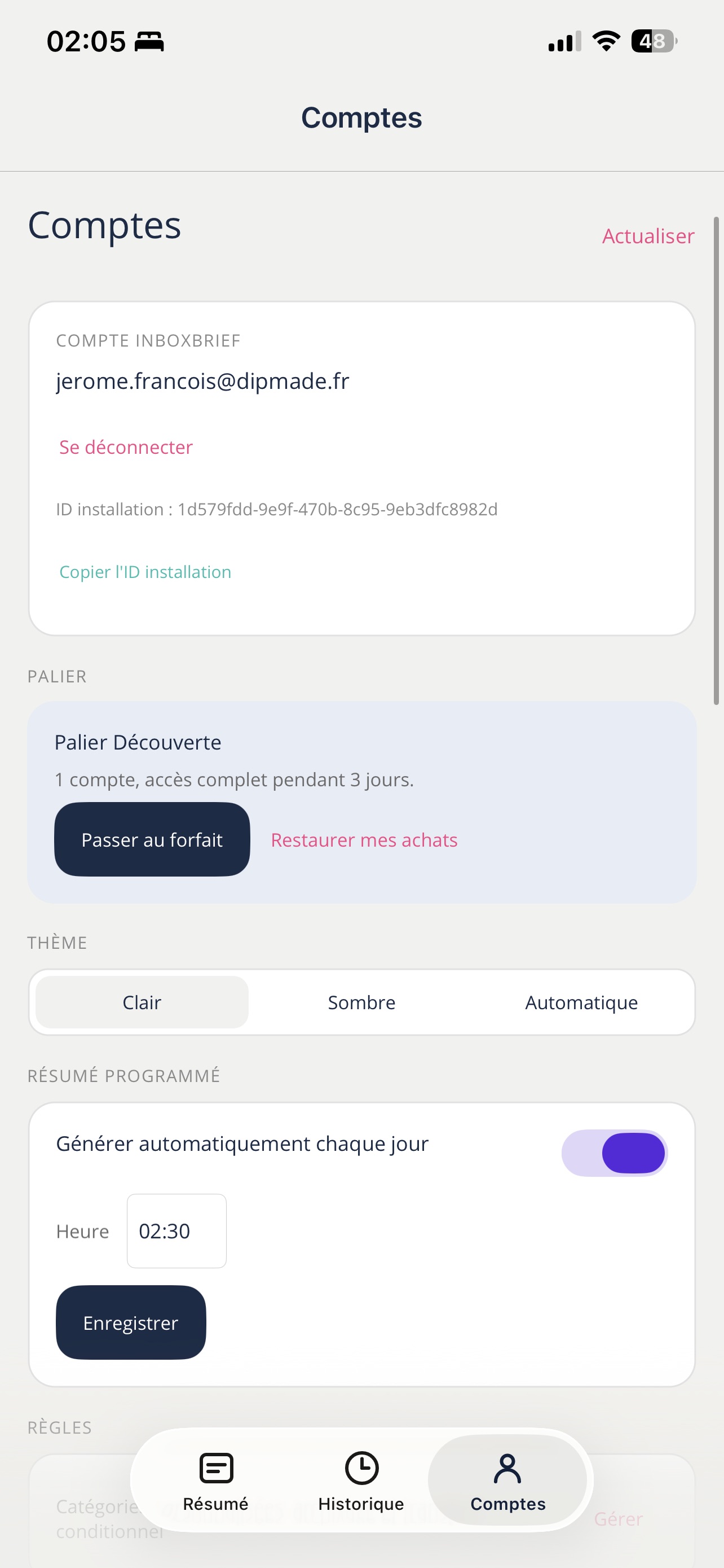 Screenshot 1 of InboxBrief