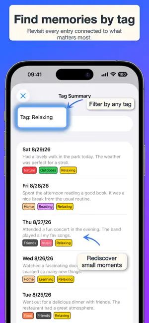 Daily Journal Diary with tags screenshot 4