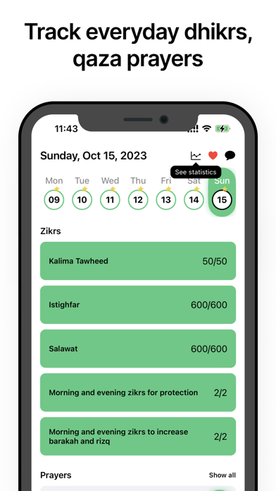 Screenshot 2 of ZikrApp: Tasbih, Tracker, Dua App