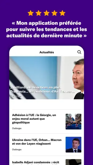 Capture d'écran de Yahoo Finance sur iPhone 5