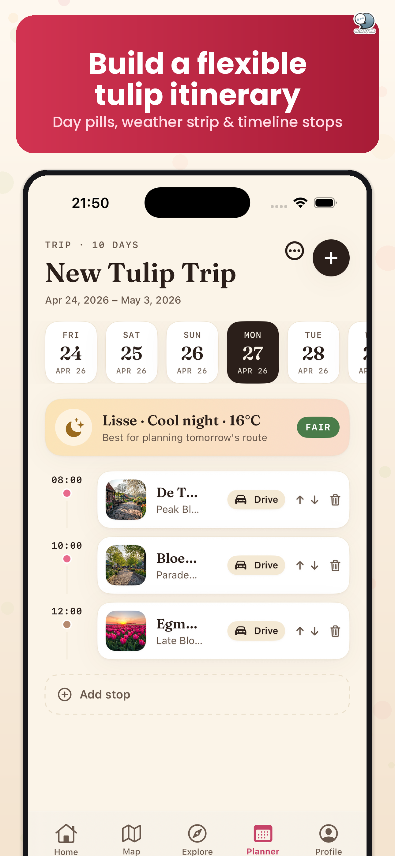Tulip Trip Planner