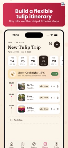 Tulip Trip Planner screenshot