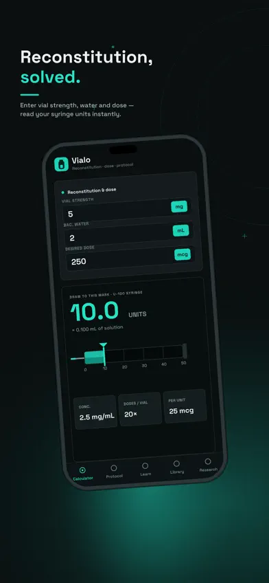 Vialo: Peptide Safety & Dosing screenshot 1