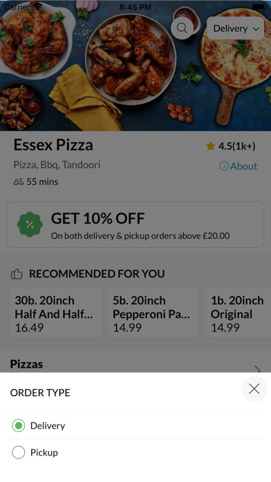 Essex Pizza Screenshot