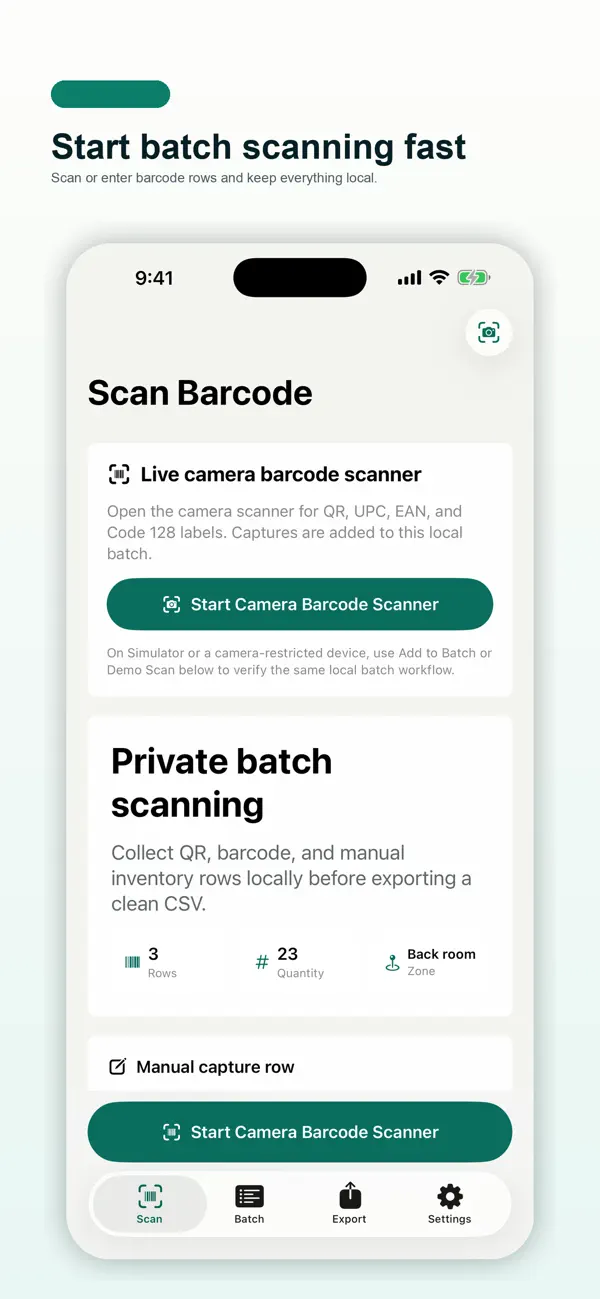 Screenshot #1 pour Barcode Batch Private