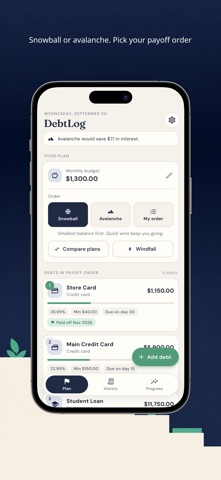 Debt Payoff Planner - DebtLog screenshot 2
