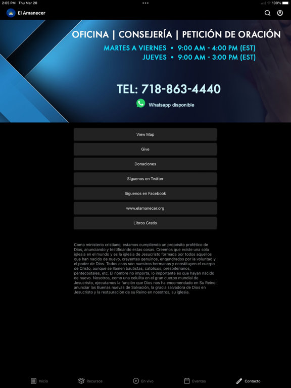El Amanecer de la Esperanza iPad screenshot 5 - Lifestyle app