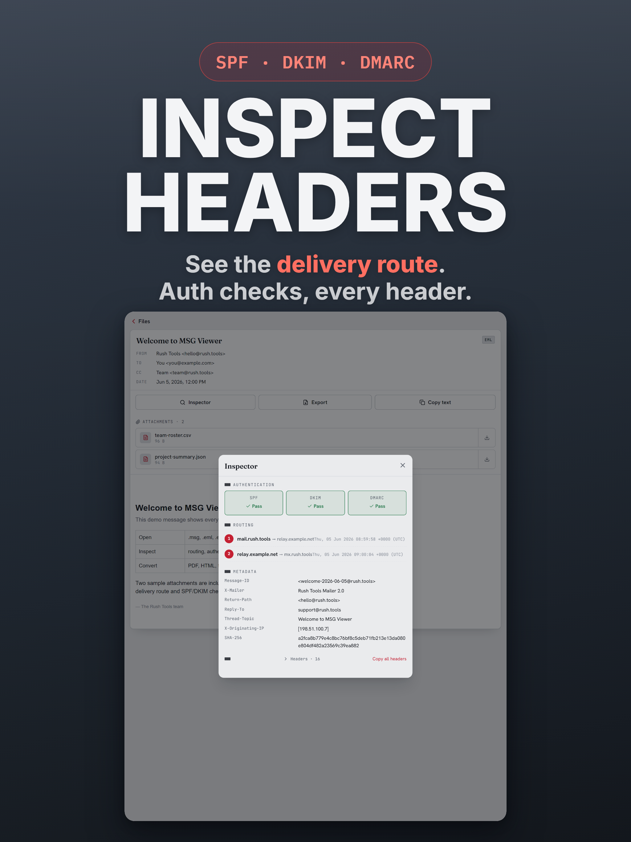 MSG Reader, Mail File into PDF