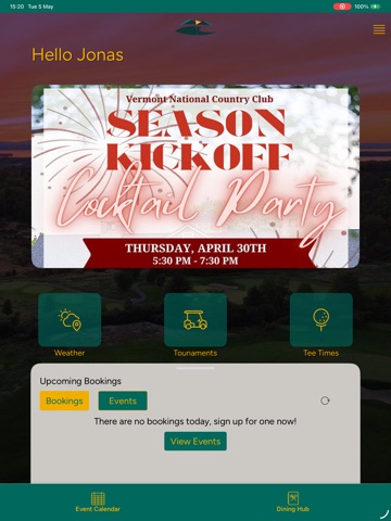 Vermont National CC iPad screenshot