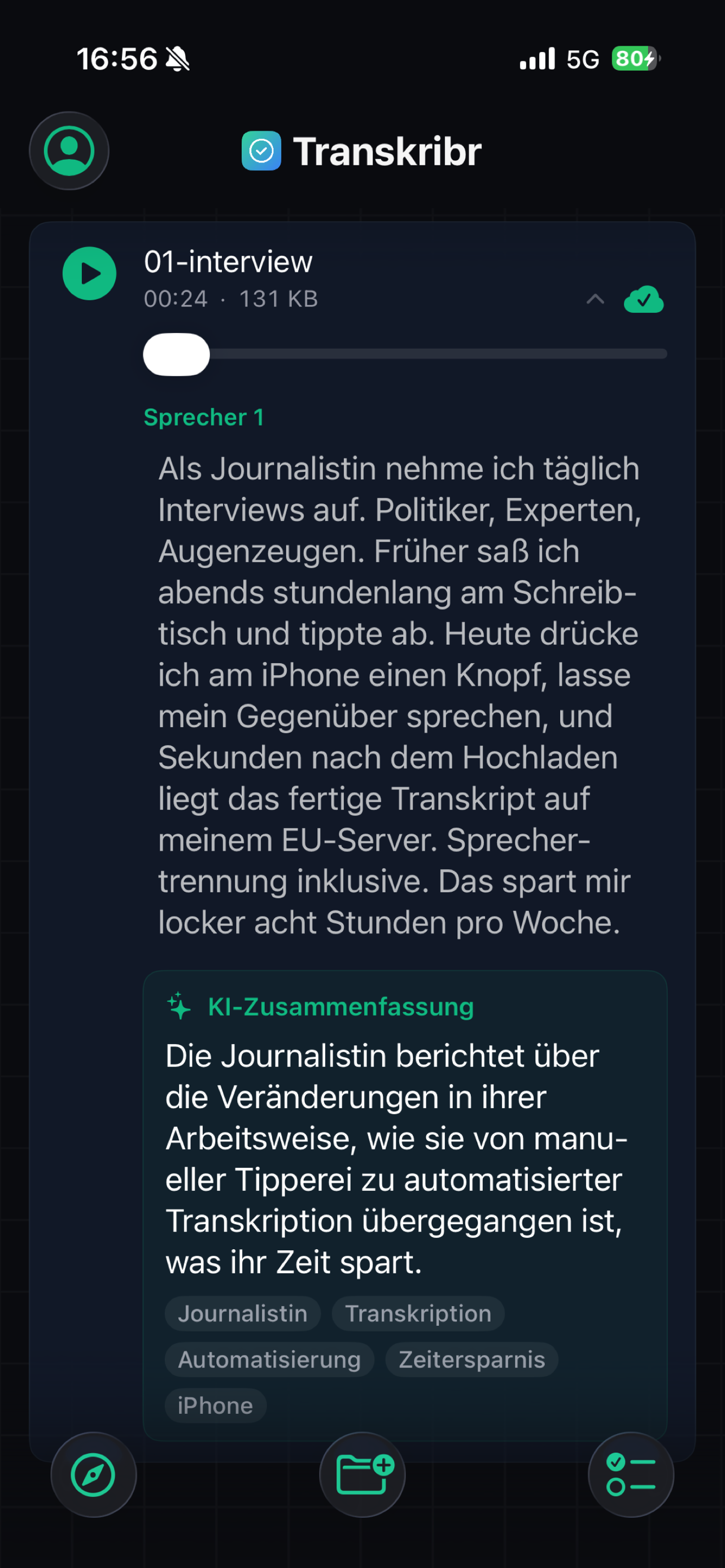 Transkribr screenshot 5