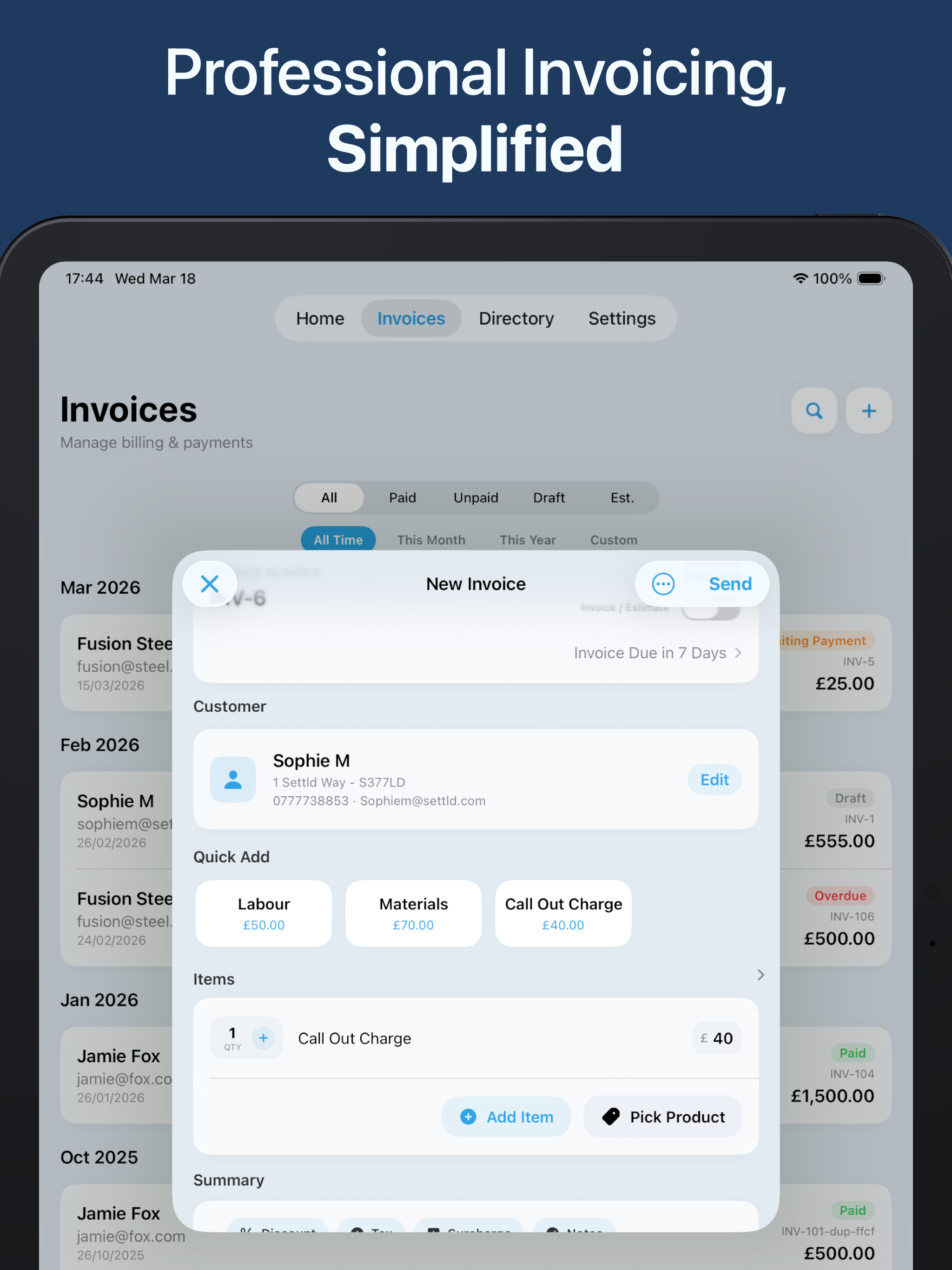 Settld - Invoice & Payments