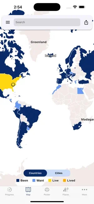 Visited: Travel Tracker & Map screenshot 1