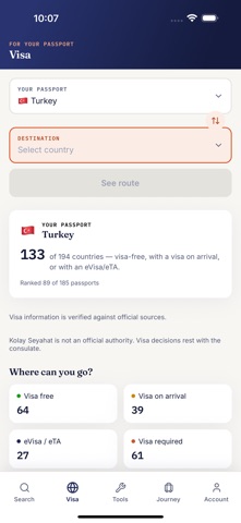Kolay Seyahat: Flights & Visa iPhone screenshot