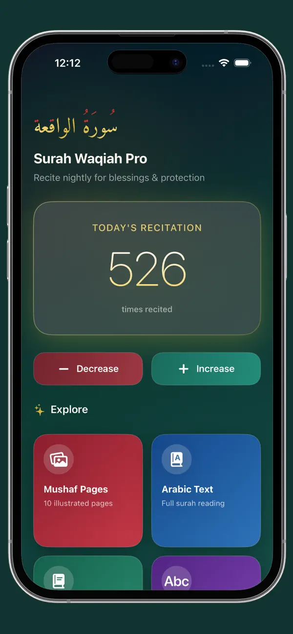 Screenshot #1 pour Surah Waqiah Pro Reader