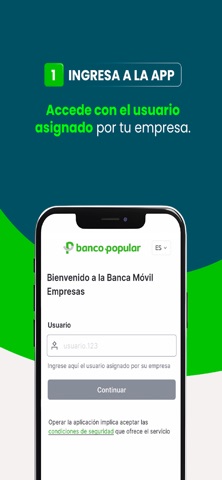 Banco Popular Empresas iPhone screenshot