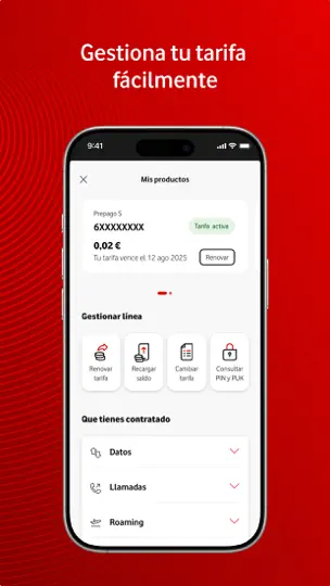 Captura de pantalla de Mi Vodafone Prepago en iPhone 2