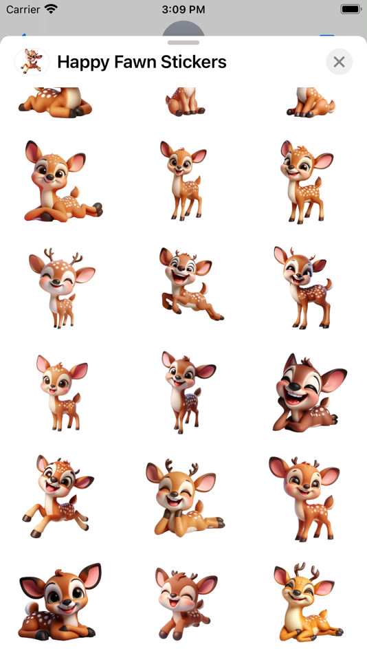 #2. Happy Fawn Stickers (iOS) بواسطة: Paul Scott