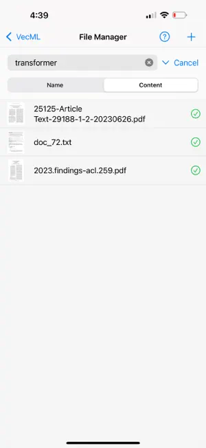 VecML screenshot 4