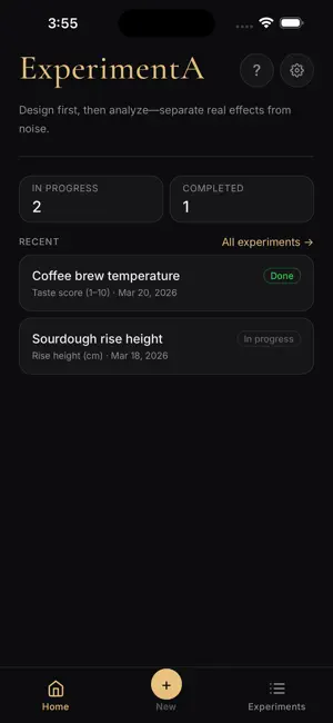 ExperimentA screenshot 1