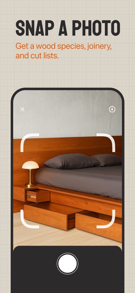 WoodSense: Craft & Identifier - Los usuarios pueden capturar una foto de cualquier mueble para obtener al instante la especie de madera identificada y detalles sobre la técnica de ensamblaje.
