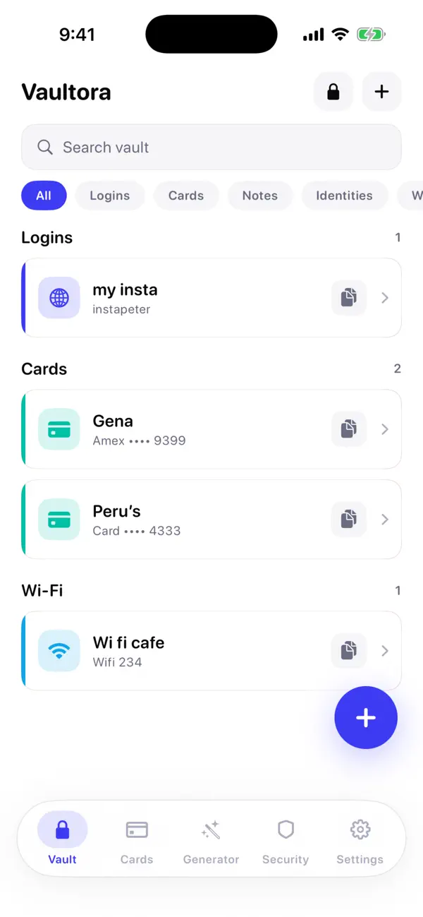 Screenshot #1 pour Vaultora: Password Manager