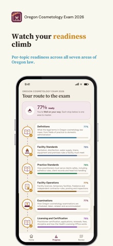 Oregon Cosmetology Exam 2026 iPhone screenshot