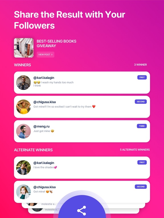 Rafi - Giveaway for Instagram iPad screenshot 4 - Utilities app