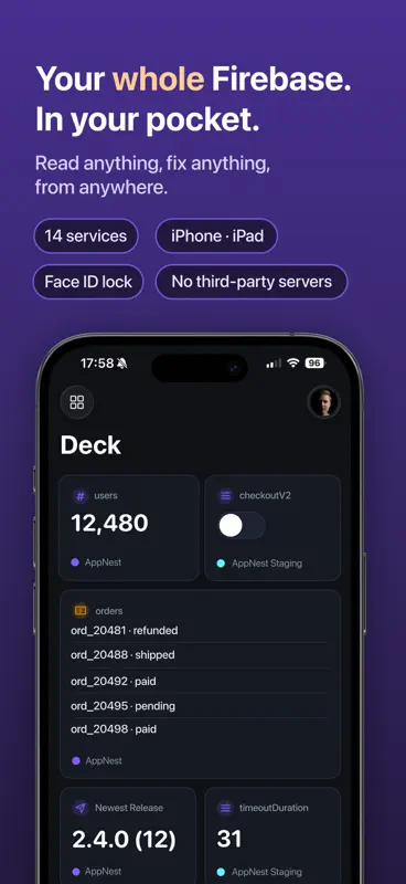 Firebase Console - Firedeck screenshot 1 of 9