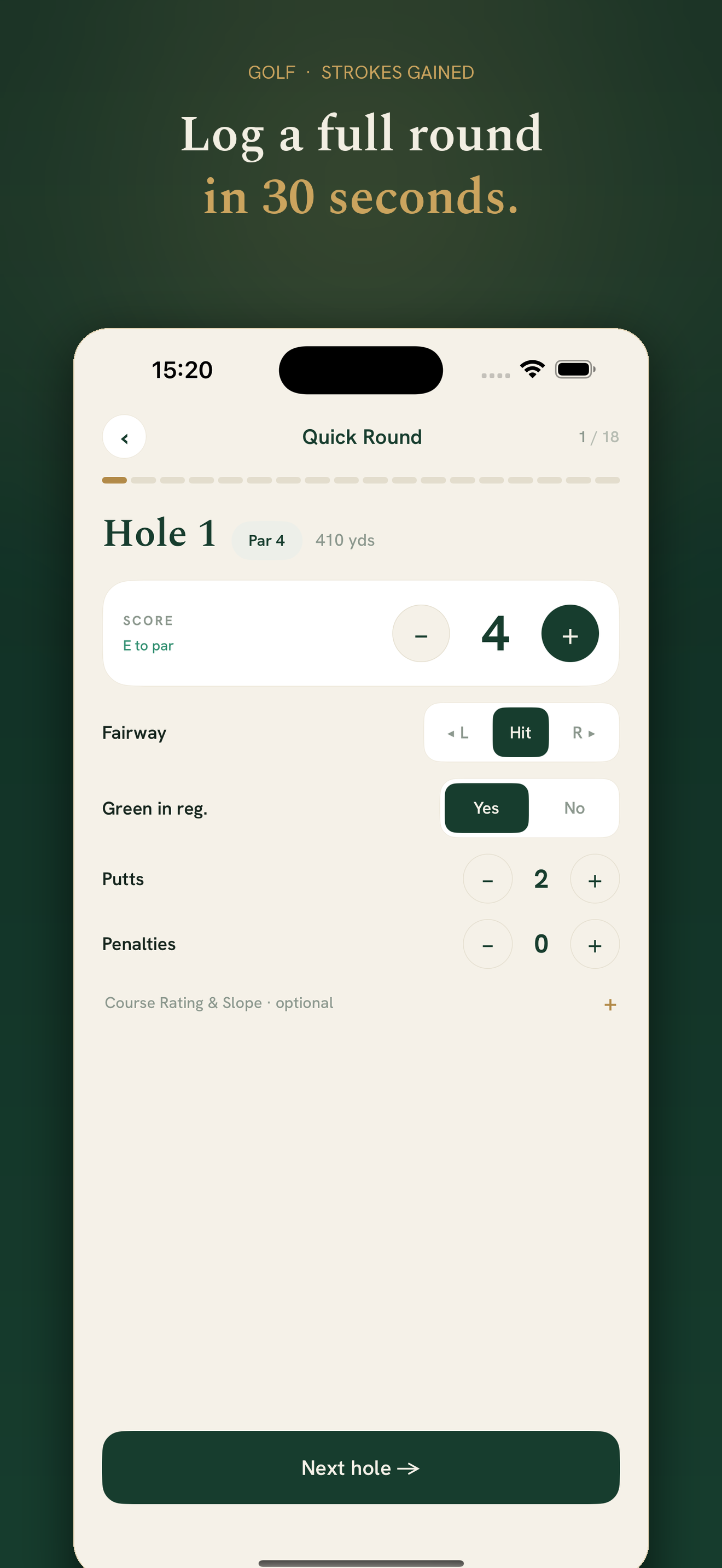 Scratch: Golf Strokes Gained