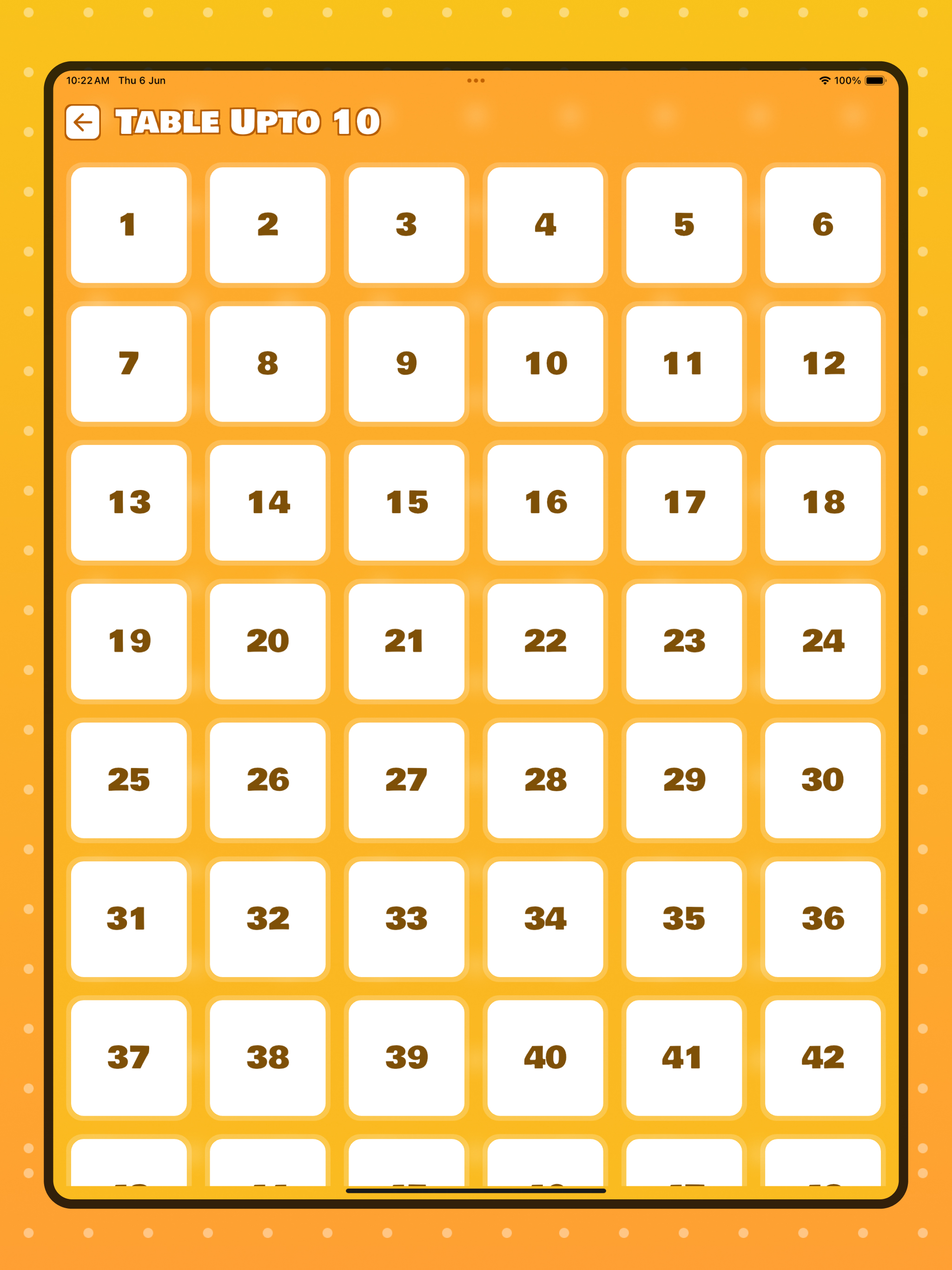 Maths Multiplication Table