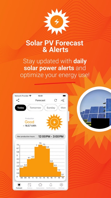 Solar PV Forecast & Alerts Screenshot