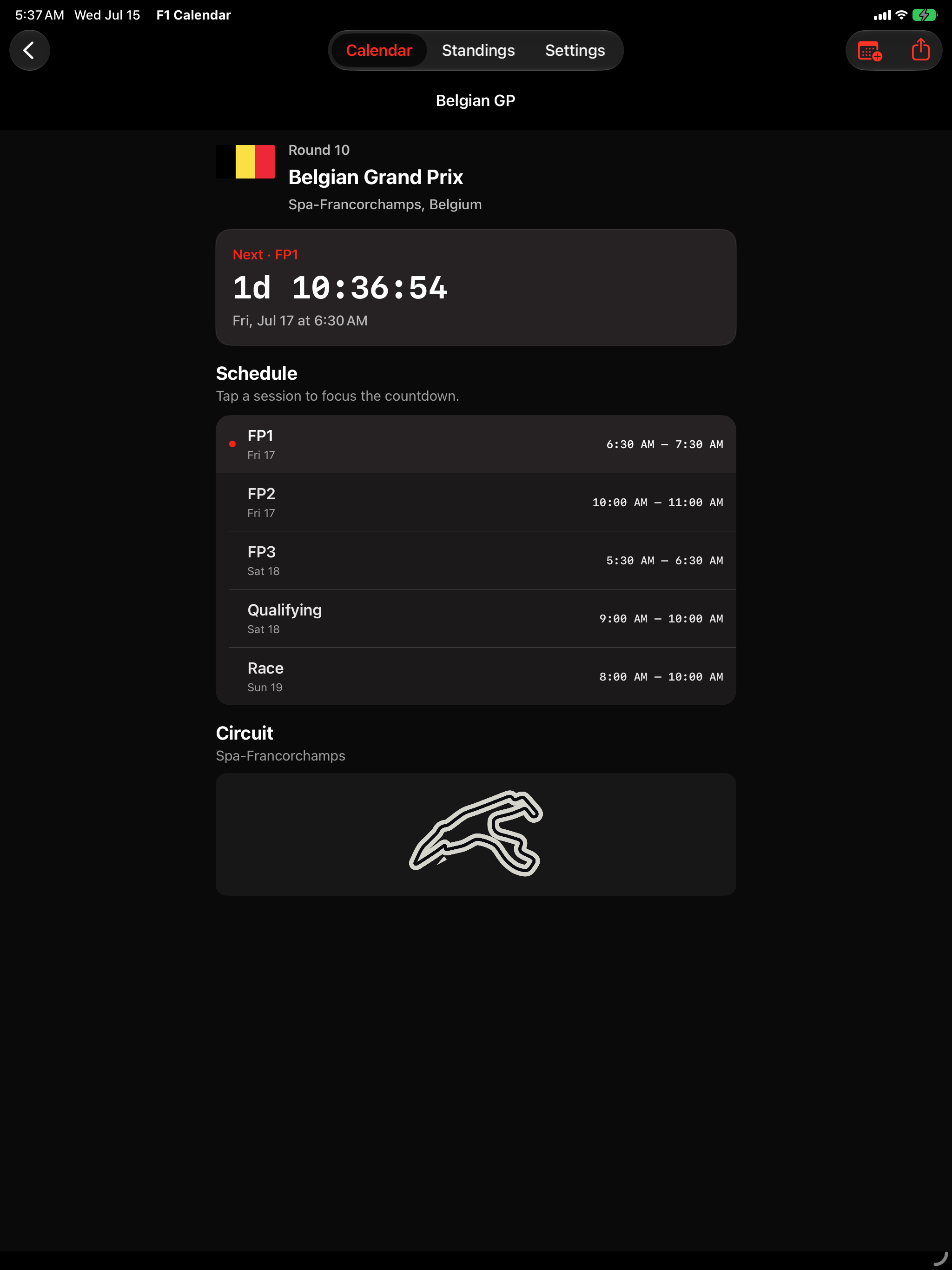 F1 Race Calendar & Results screenshot 7