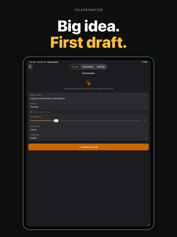 Teleprompter • Video Recorder iPad screenshot