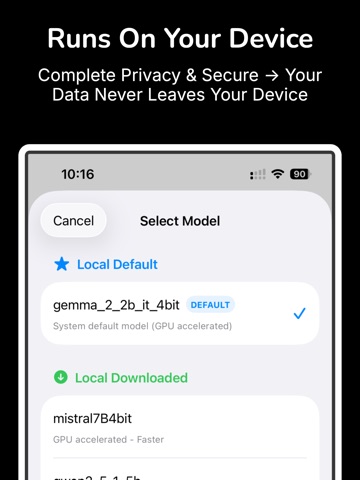 aiME - Offline AI / Local AI iPad screenshot