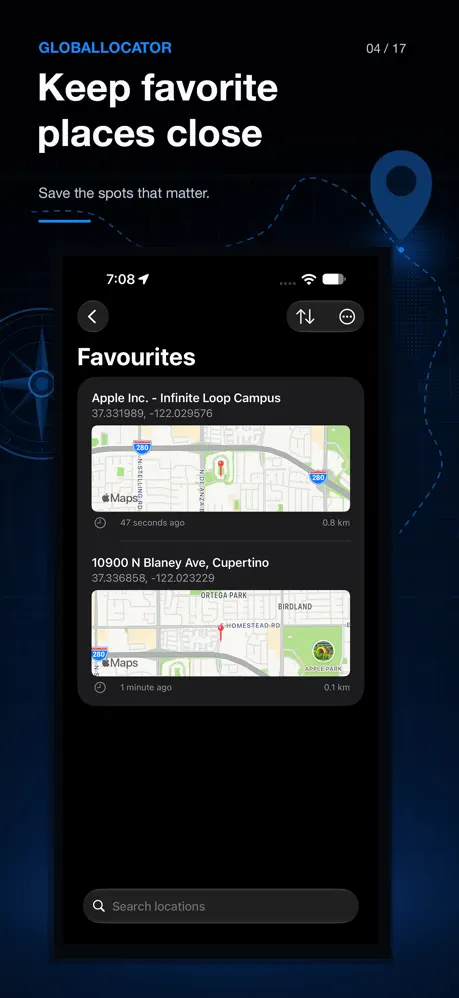 Global Locator on iPhone — screenshot 3