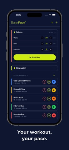 BarePace iPhone screenshot