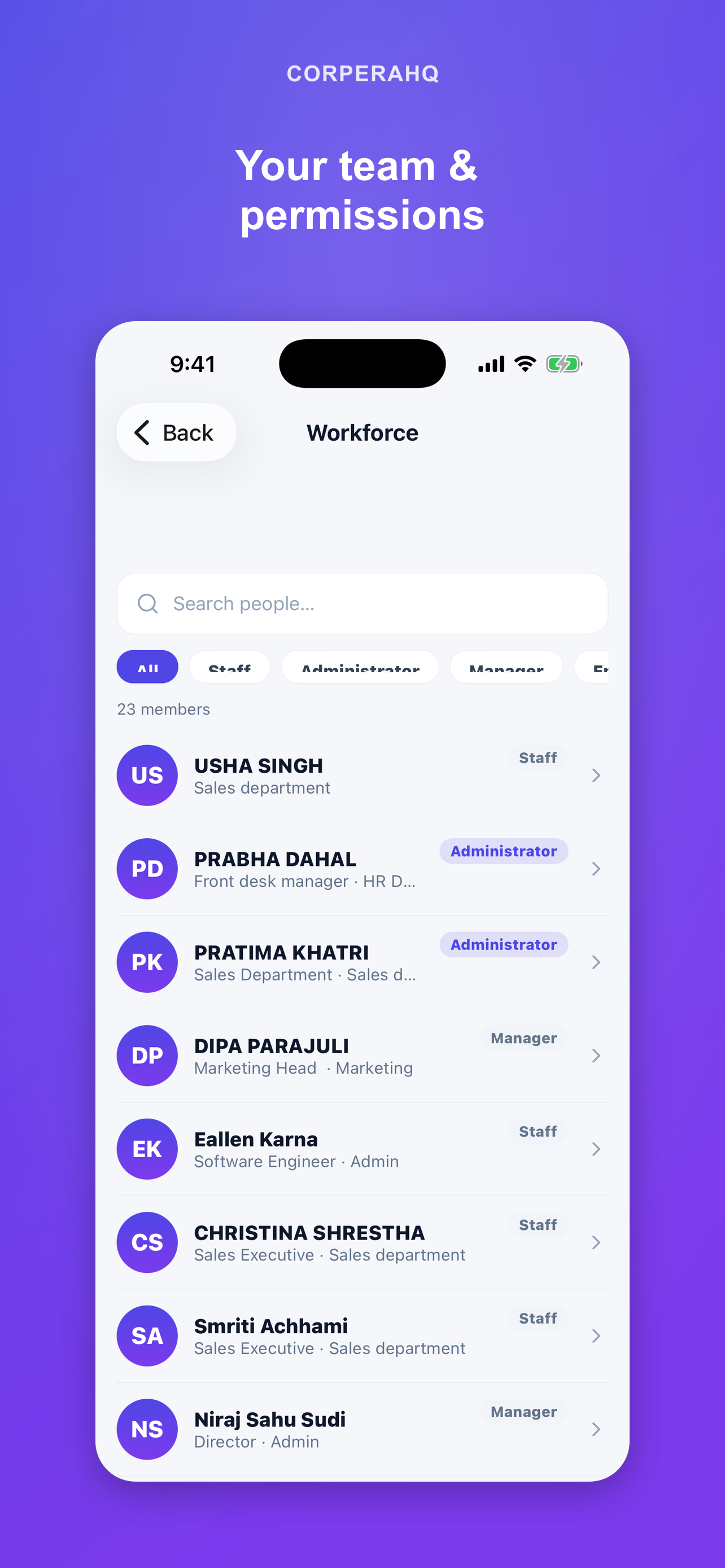 CorperaHQ: Workforce & Tasks screenshot 2