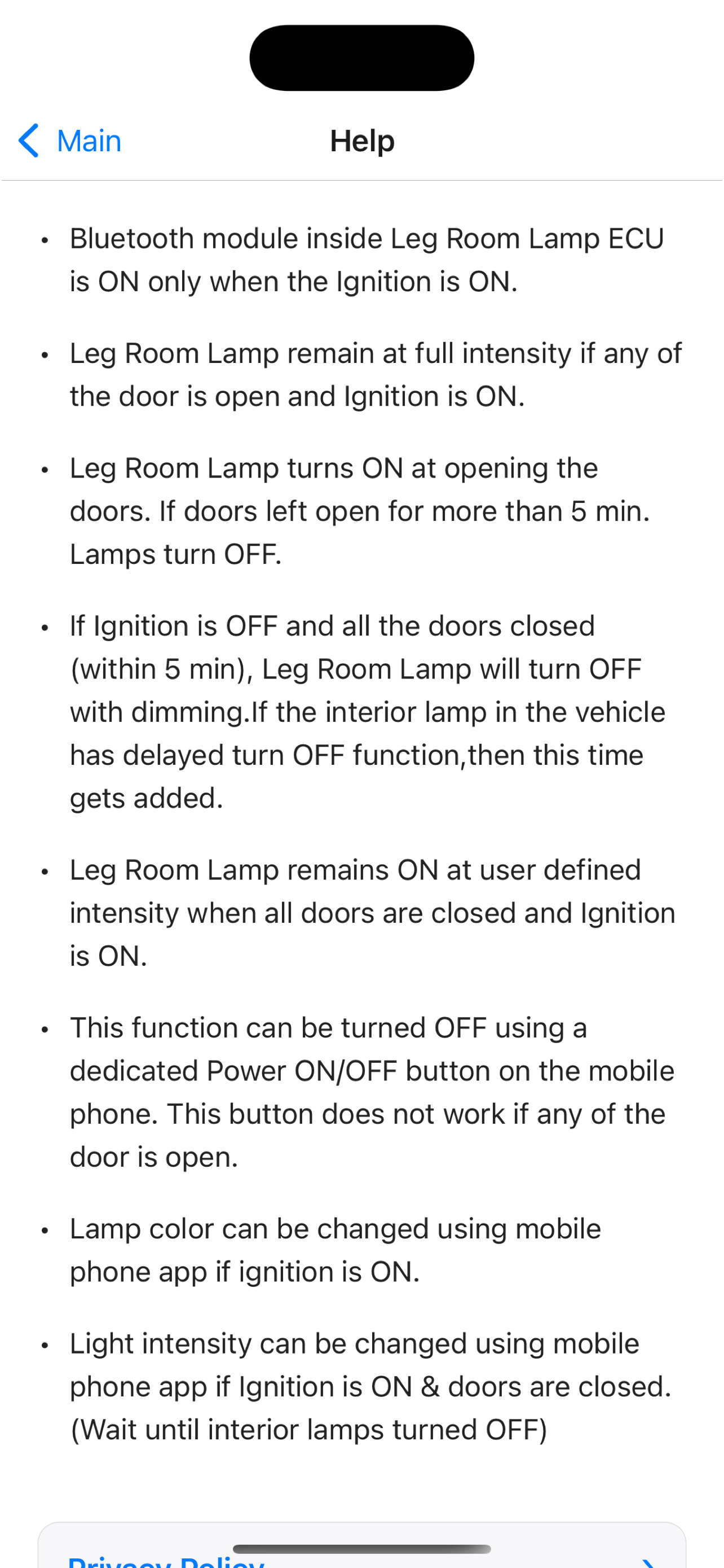 TOYOTA - Leg Room Lamp screenshot 3
