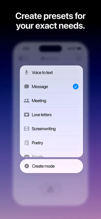 Screenshot 3 di 6 di Superwhisper - AI Dictation
