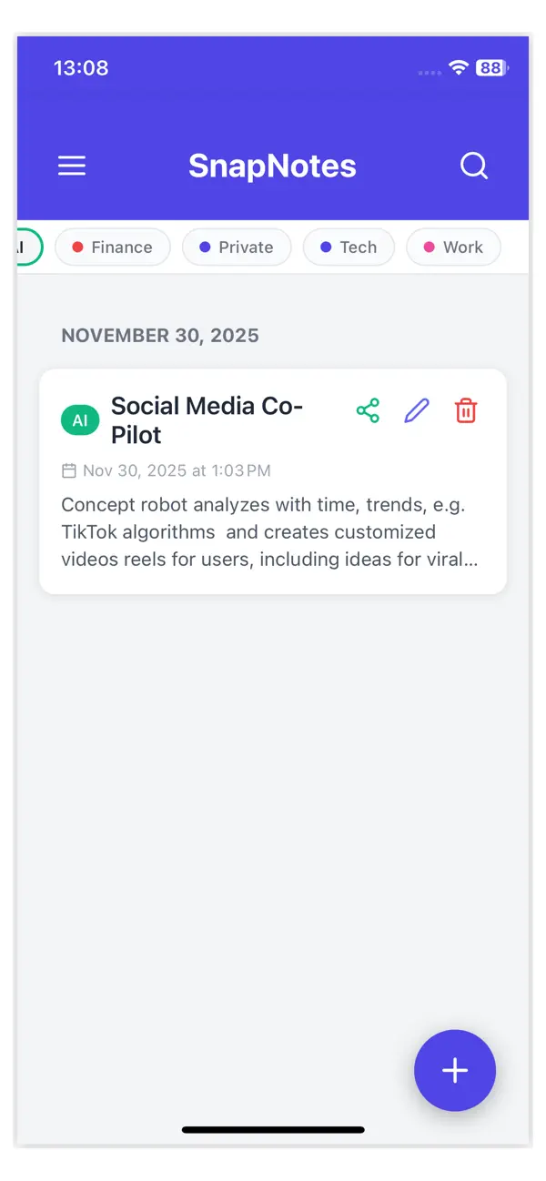#4. SnapyNotes (iOS) โดย: Ergun Bassan