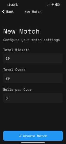 Gully Cricket Scorer iPhone screenshot 1