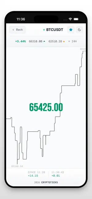 CryptoTicks live crypto charts screenshot 2