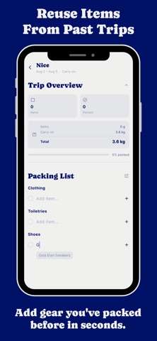 One Bag: Smart Packing List screenshot