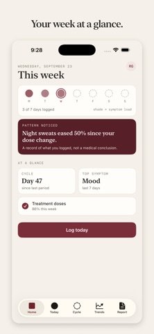 Solstice Perimenopause Tracker iPhone screenshot